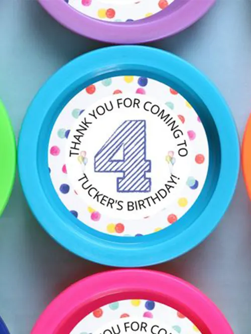 Toddler birthday party stickers decorations for party favours
