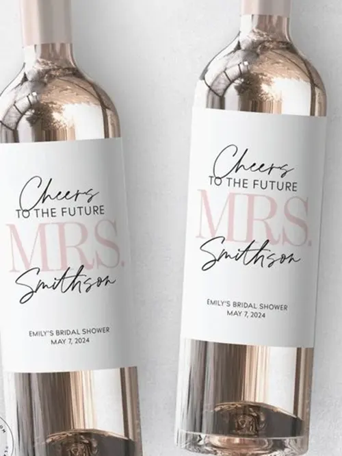 personalised stickers on wine bottles for wedding